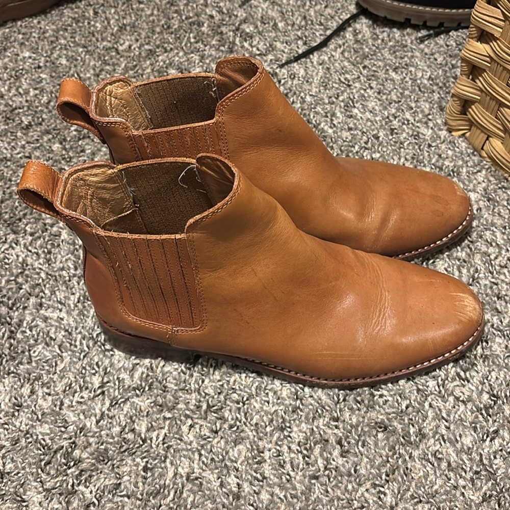 Madewell Tan Leather Chelsea Ankle Boots - Picture 4 of 4